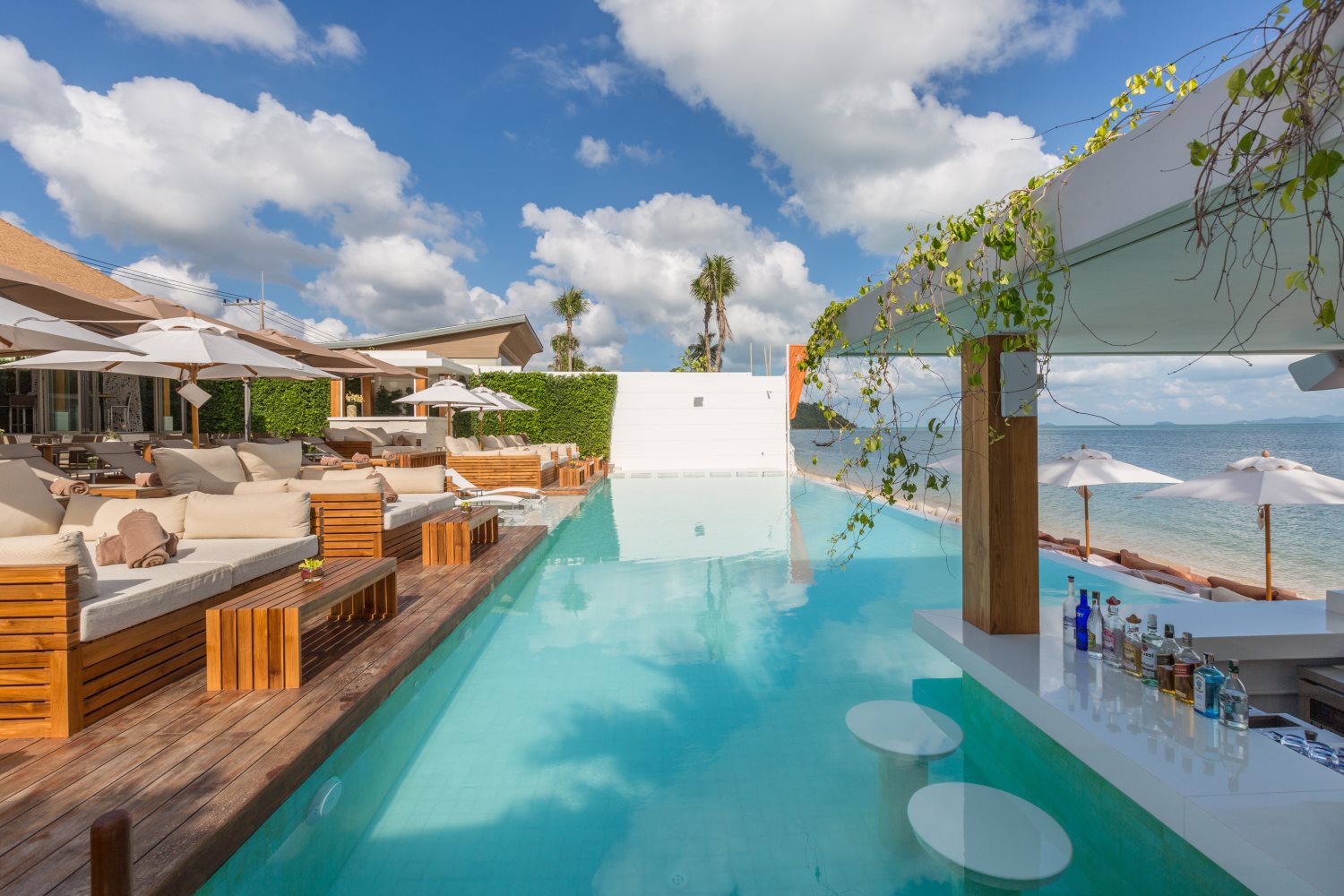 The 25m salt water infinity pool at Chi Samui