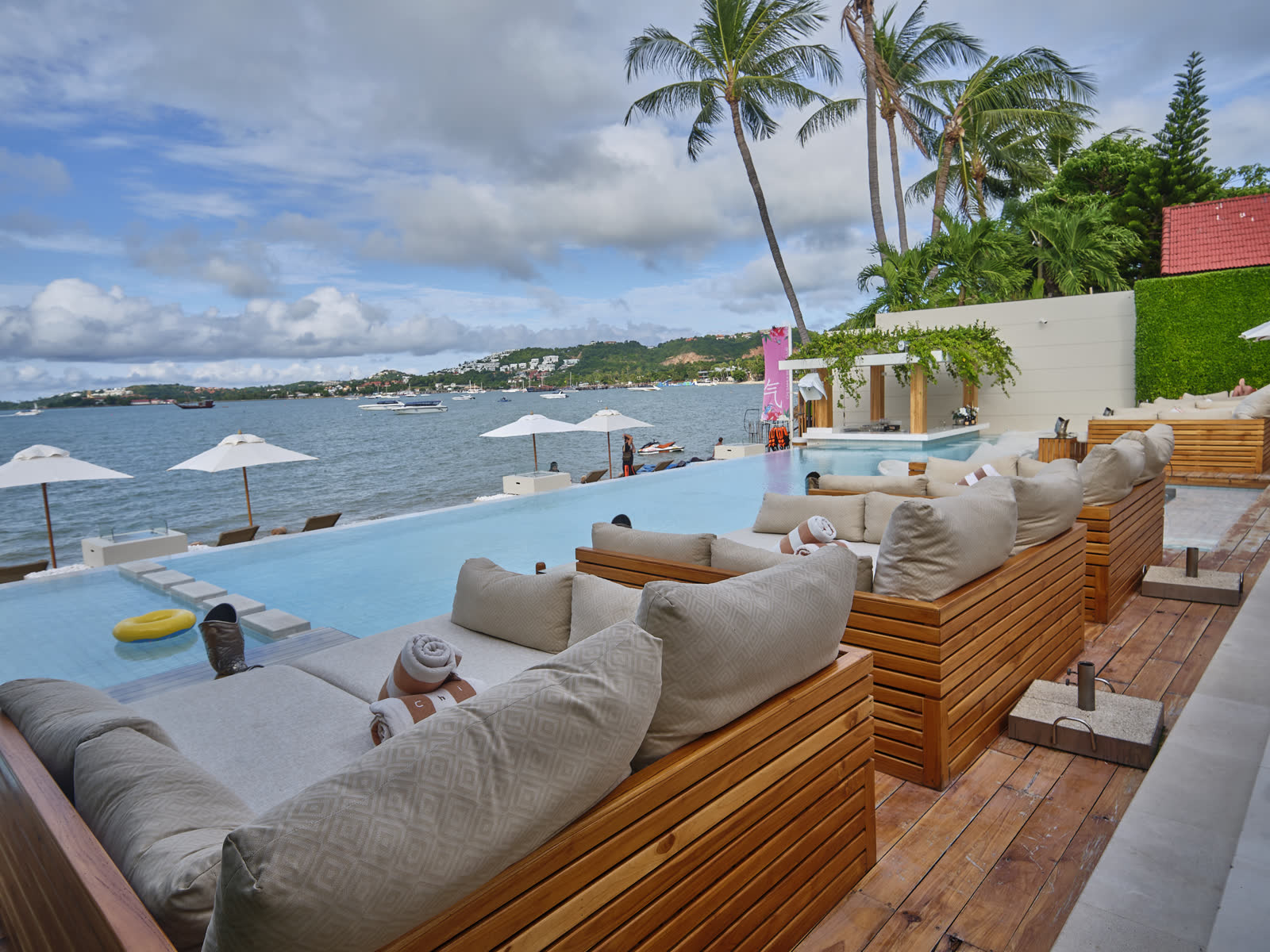 Loungers over the sea