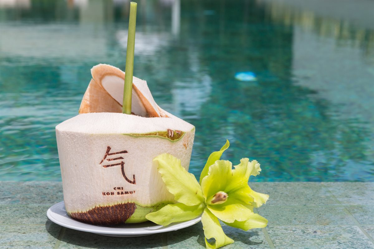 A Chi-branded coconut