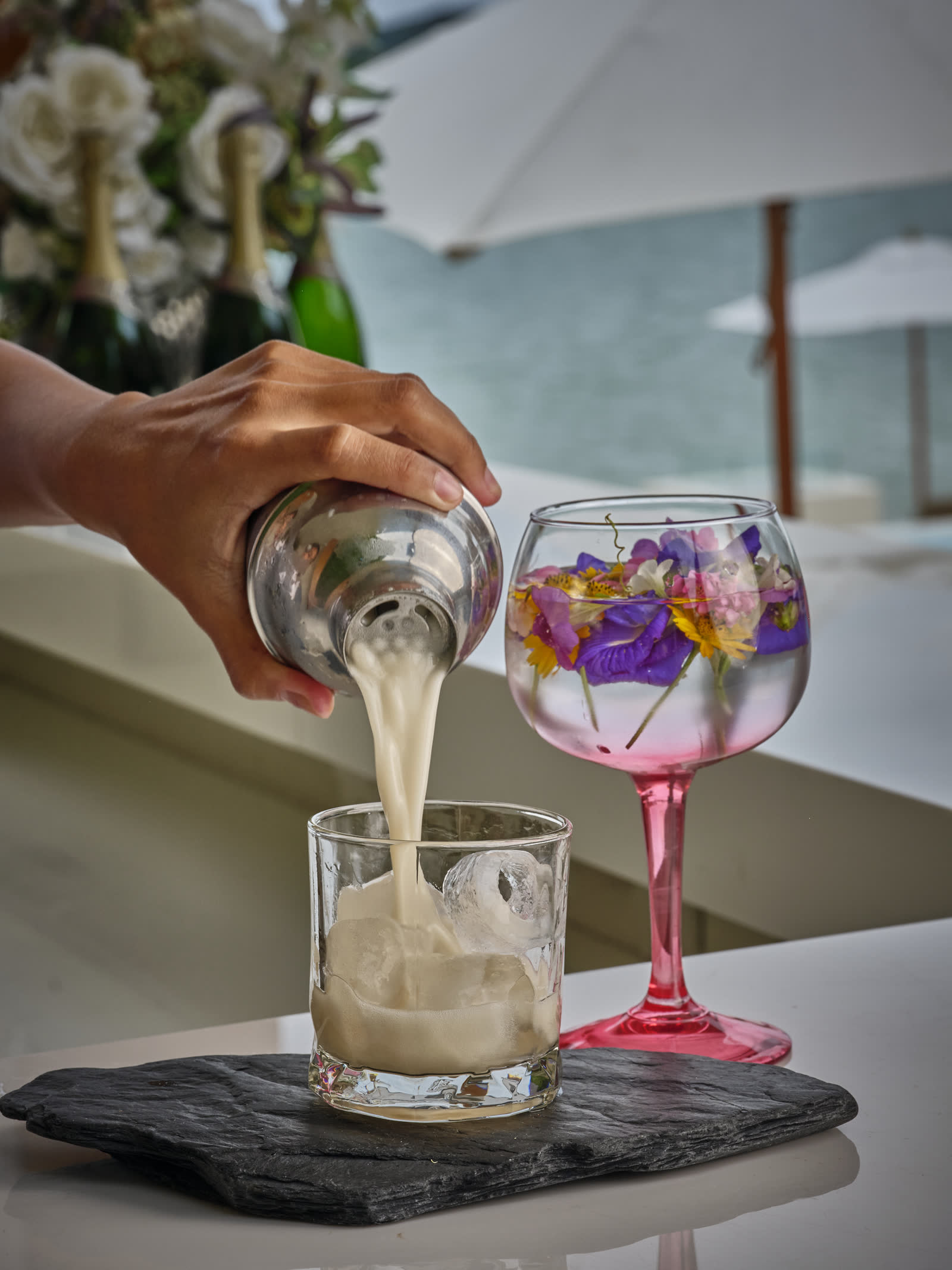 Hand-crafted artisan cocktails in the making