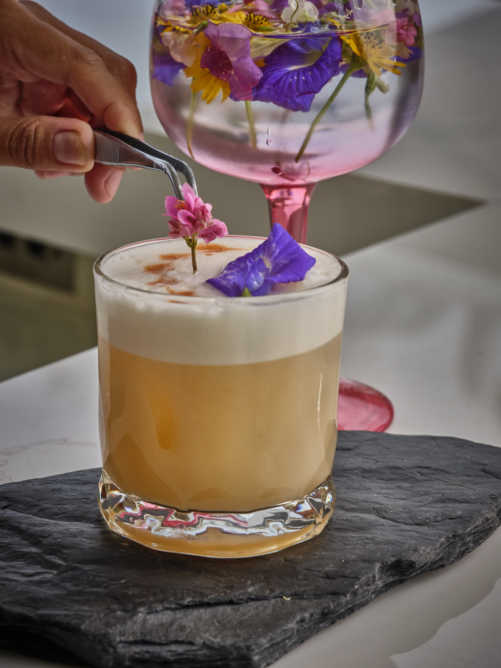 A signature sour, finished with flowers
